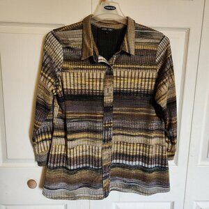 Boho Chic Knit Blouse/Jacket Tunic in Browns